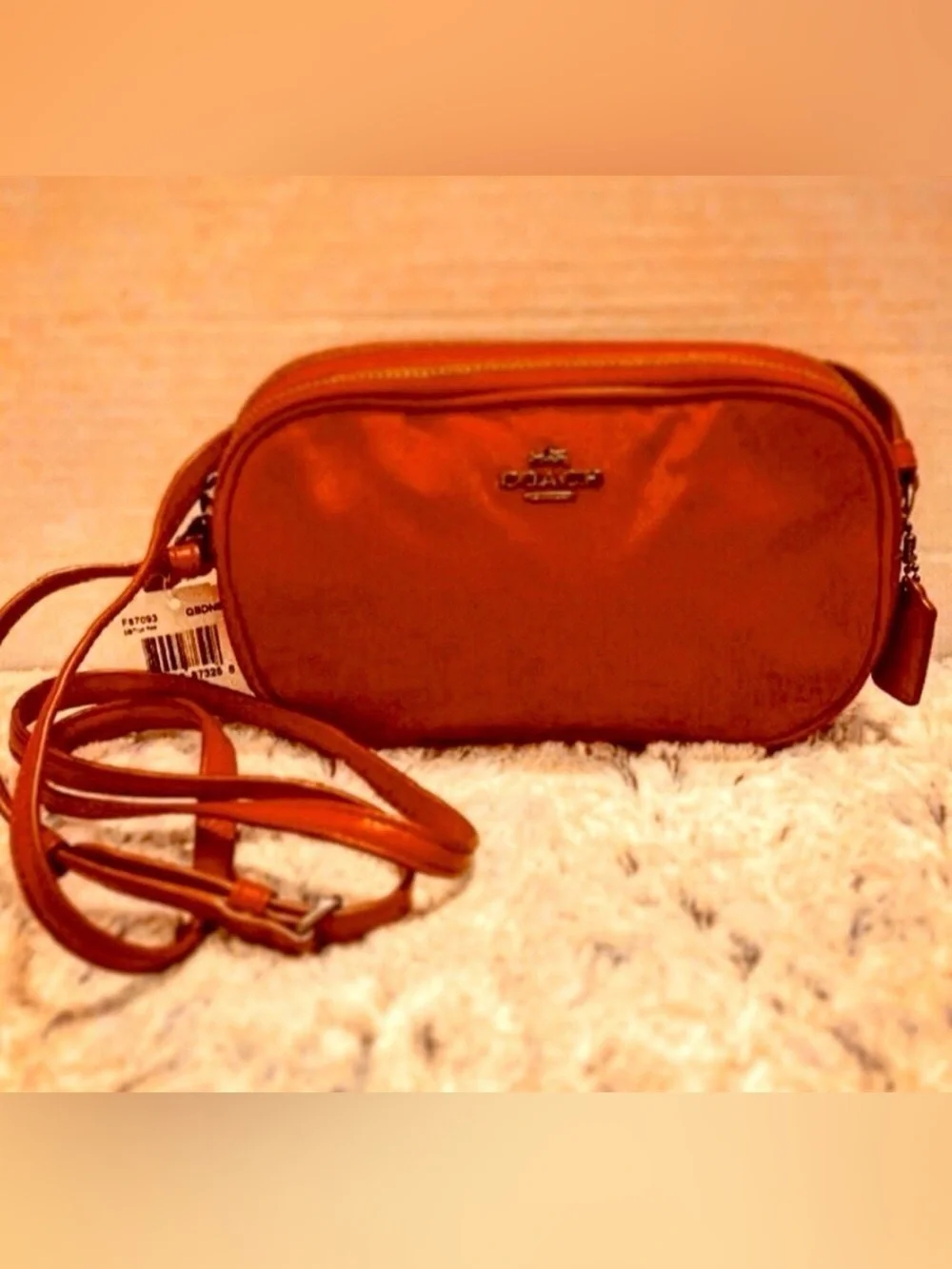 Coach Material 2 Zipper Crossbody Red Gunmetal Detail New With Tag!♥️♥️♥️